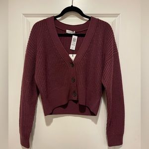 Babaton Cropped Maroon Cardigan *New w/ Tags!